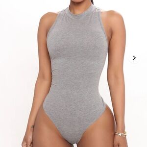 Fashion Nova Gray Sleeveless Bodysuit